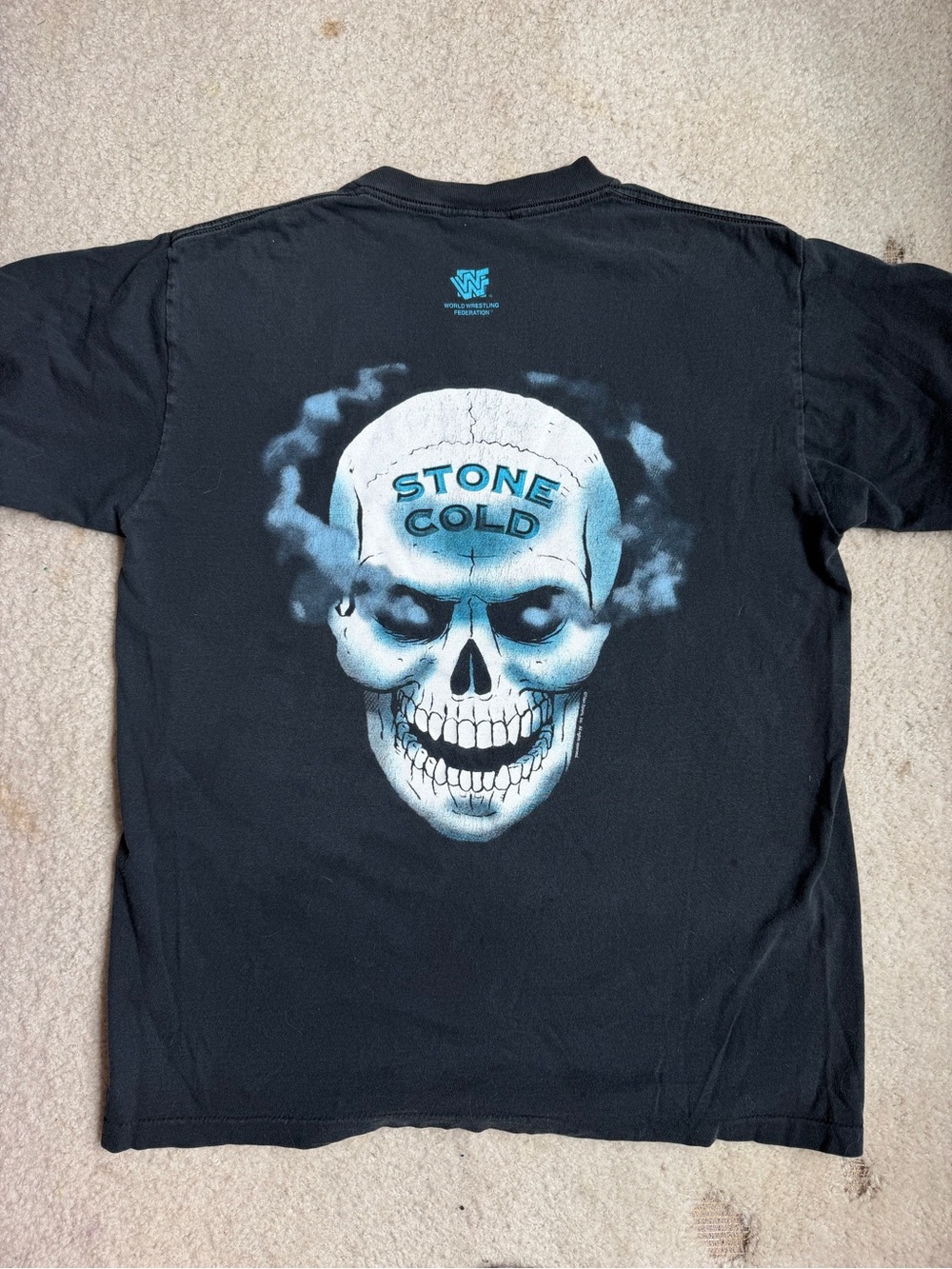 Vtg 1990’a WWF Stone Cold Skull Graphic Black Men's T-Shirt